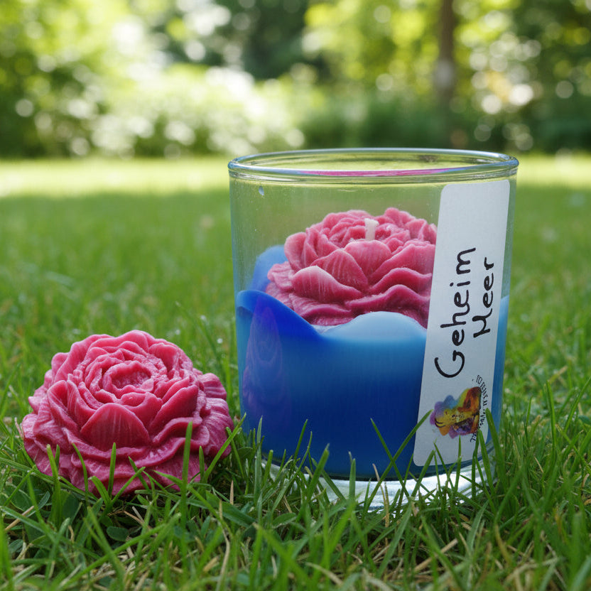 romantische handgemaakte geurkaars voor lente en zomer